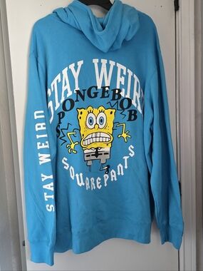 SpongeBob Squarepants Turquoise  Hoodie with Yellow Graphic